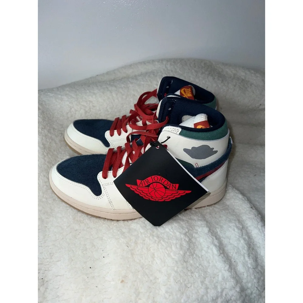 Nike Air Jordan 1 High Zoom Comfort 2 Navy Red White HJ9051-110 Mens 8.5 NEW